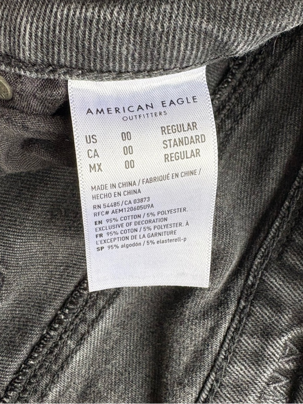 American Eagle Outfitters Black Distressed Relaxed Jeans US 00 Regular - Picture 6 of 7